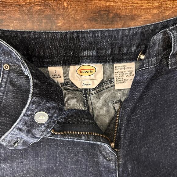 Talbots Midrise Stretch Dark Blue Cotton Spandex Denim Bermuda Jean Shorts Sz 4 - Picture 3 of 4